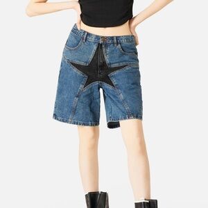 NWT AELFRIC EDEN STAR PATCHWORK JORTS